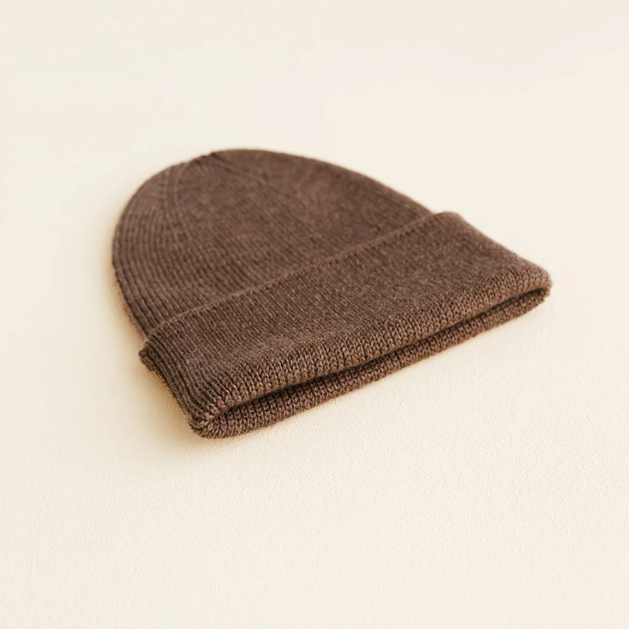 Hvid - Beanie Fronzie - Newborn - Merino wol - 0-6 m - Mocha