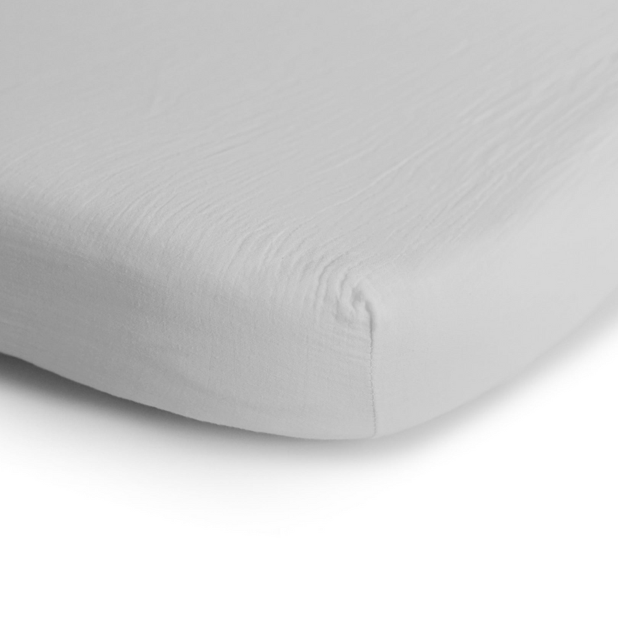 Mushie - fitted sheet - crib/bed - white