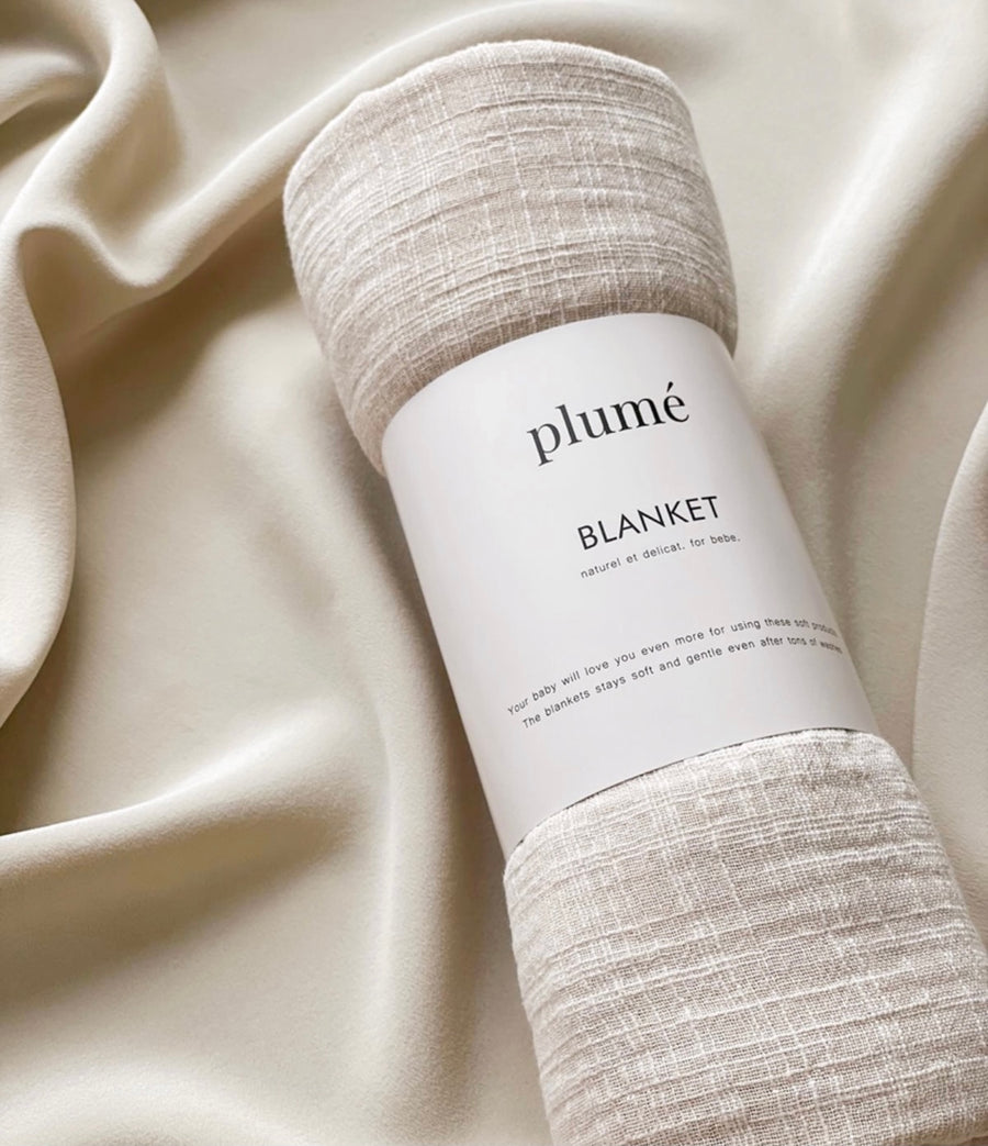 Plumé - linen look - blanket - seashell