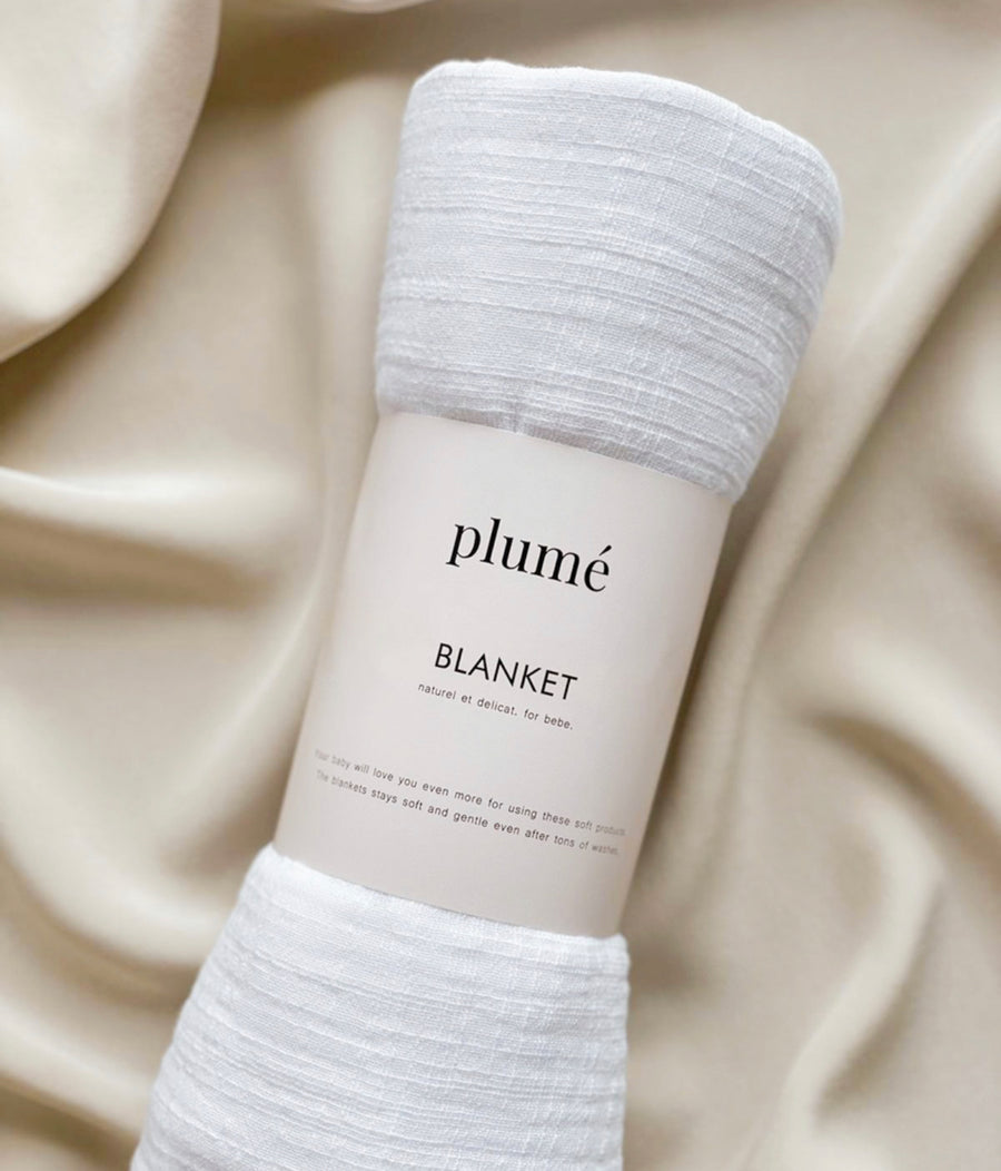 Plumé - linen look - blanket - white