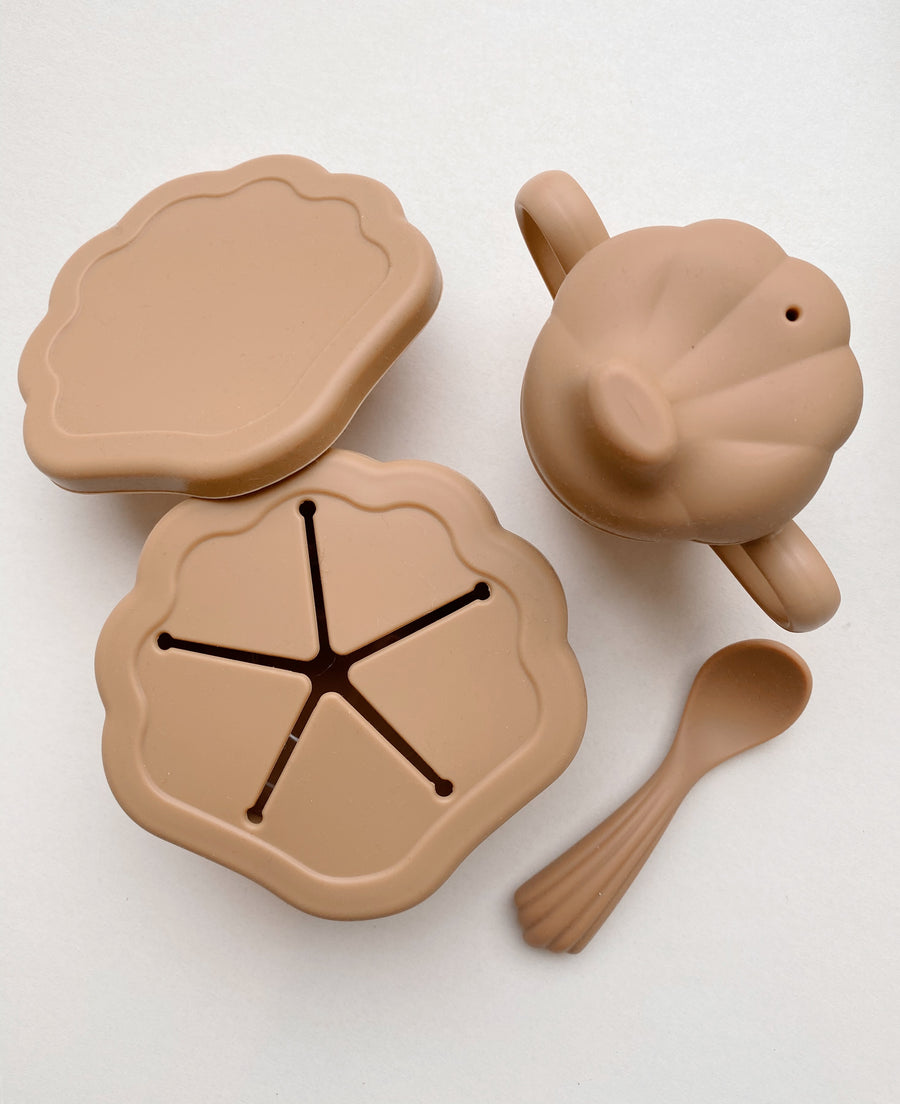 Konges Sløjd - serviesset - silicone clam set - terra cotta