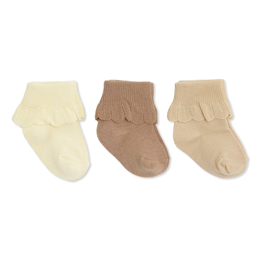 Konges Sløjd- sock with lace - 3 pack - afterglow