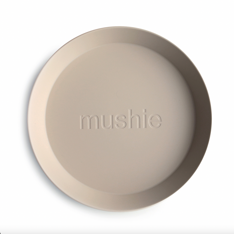 Mushie - plates - round - 2 pack - vanilla
