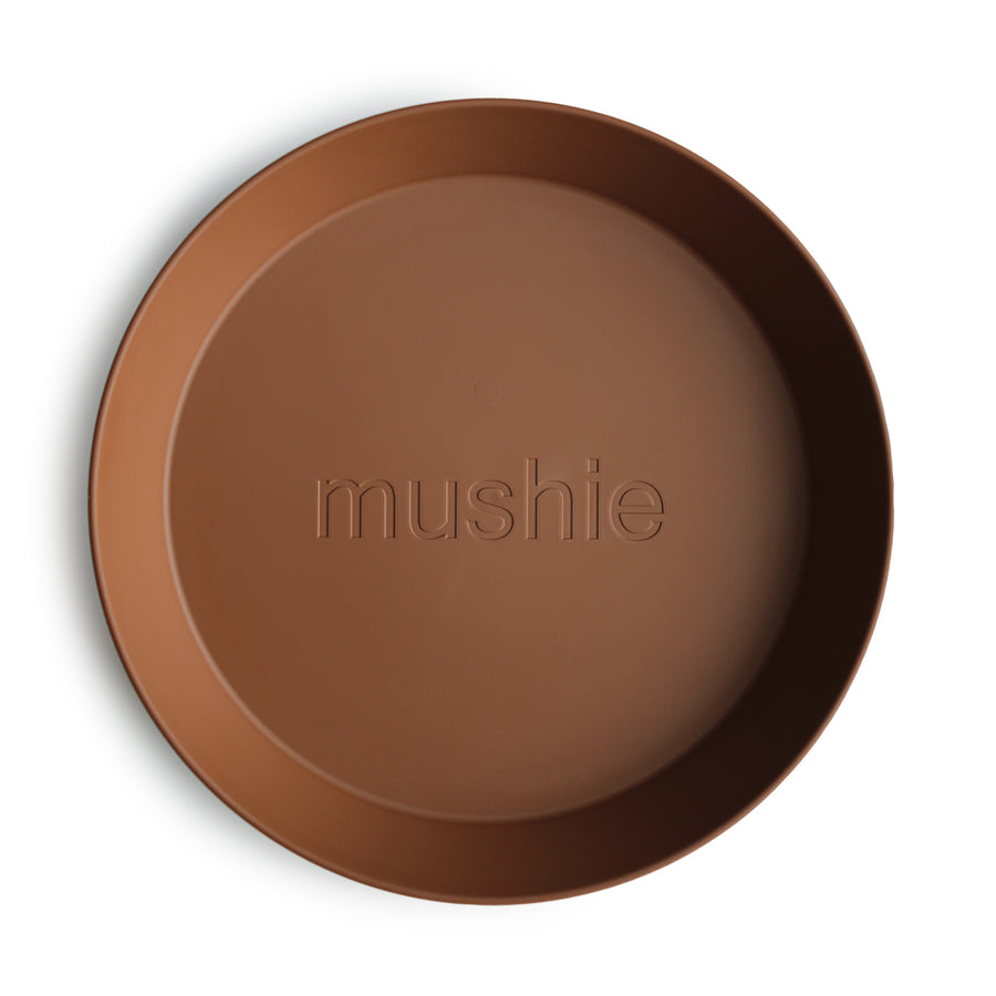 Mushie - borden - rond - 2 pack - caramel