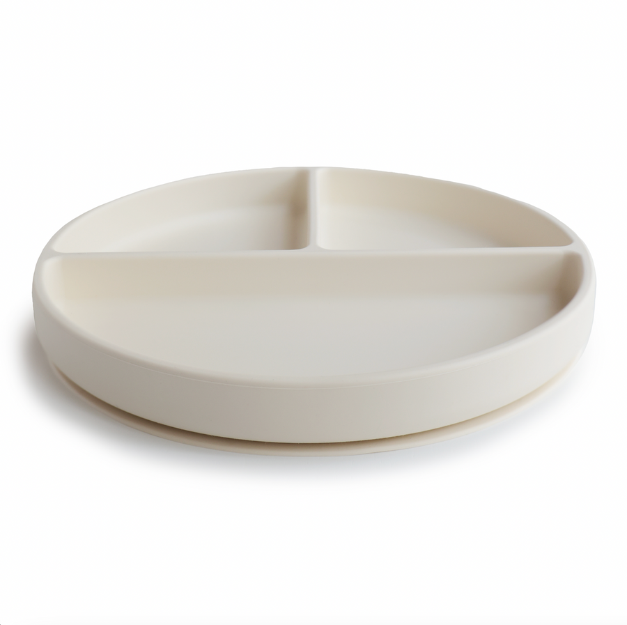 Mushie - silicone plate with compartments - ivory