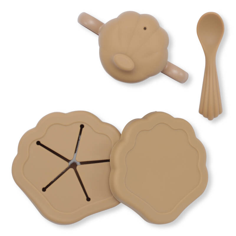 Konges Sløjd - serviesset - silicone clam set - terra cotta