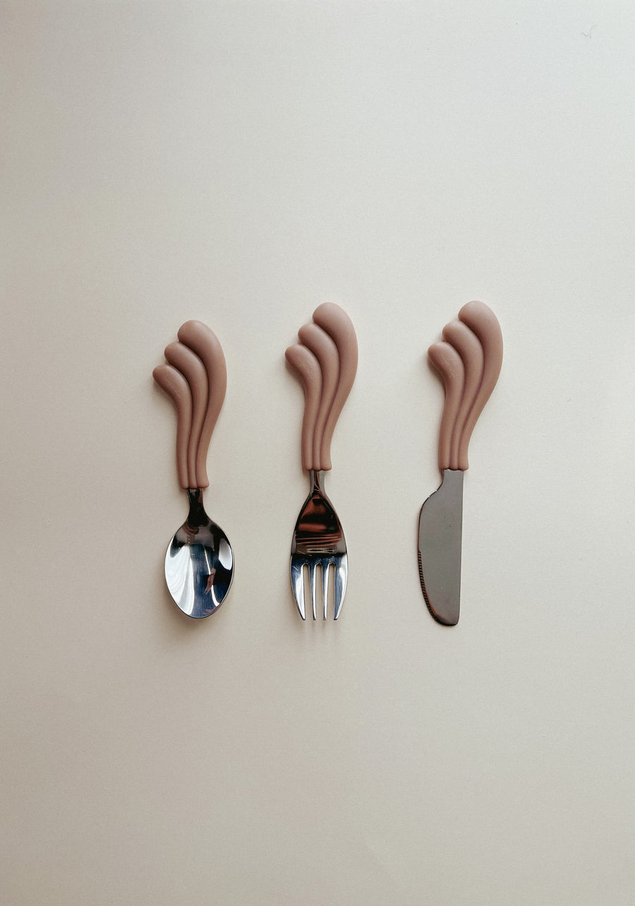 King's craft - cutlery - wave - 3 pack - blush