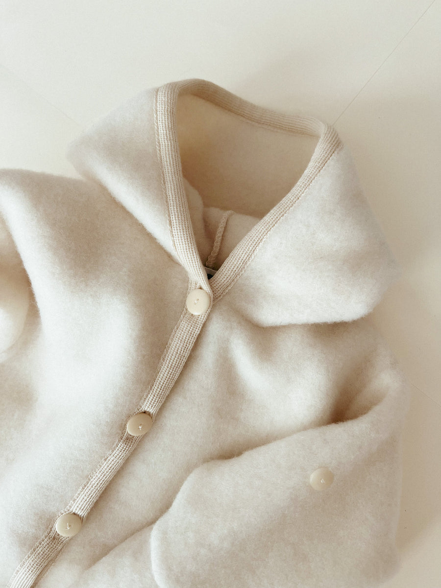 Reiff - woolen fleece overall - onsie - natural
