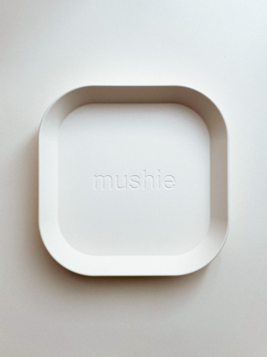 Mushie - borden - vierkant - 2 pack - ivory