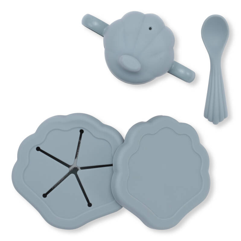 Konges Sløjd - tableware set - silicone clam set - light blue