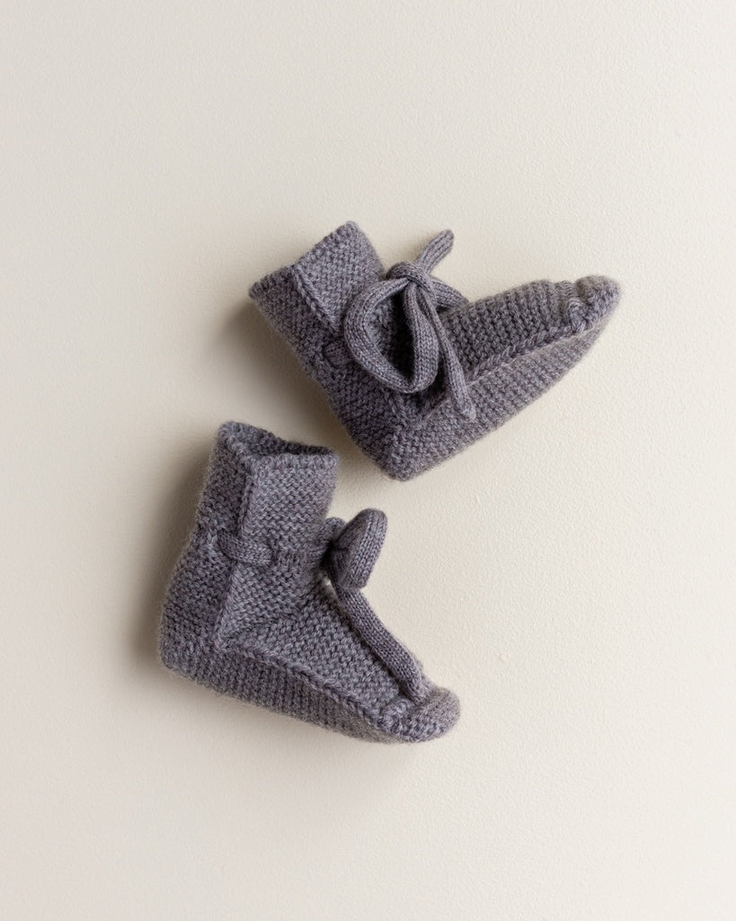 Hvid - booties - wool baby socks - otter